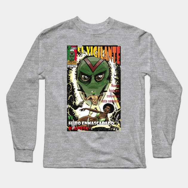 El Vigilante (distressed) Long Sleeve T-Shirt by ianjcornwell